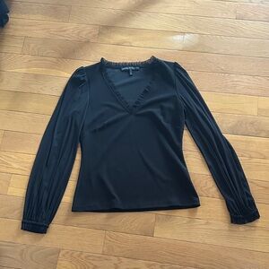 White House Black Market Black Long Sleeve Blouse